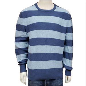 Brooks Brothers Sweater Men’s Large Cashmere Blue Stripe Crew Neck